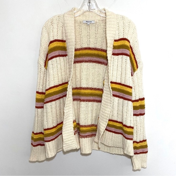 Madewell Sweaters - Madewell Striped Diaz Open Cardigan Large